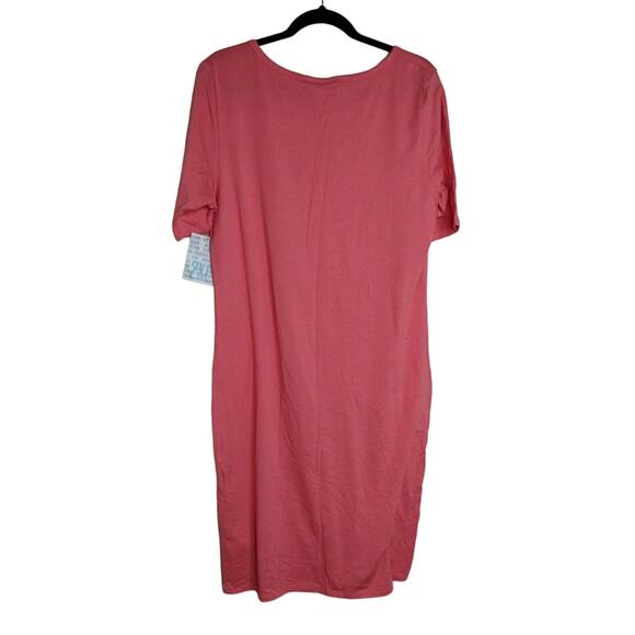 LuLaRoe Julia Dress Knit Knee Length Short Sleeves 2XL New / FLAW - Picture 2 of 8